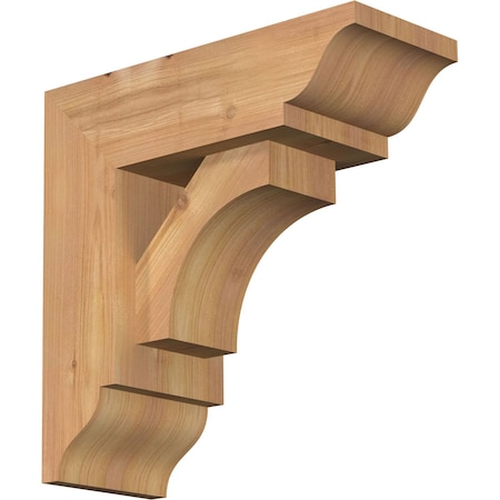 Ekena Millwork Westlake Traditional Smooth Bracket w/ Offset Brace, Western Red Cedar, 5 1/2"W x 14"D x 14"H BKT0604X14X14WTL01SWR